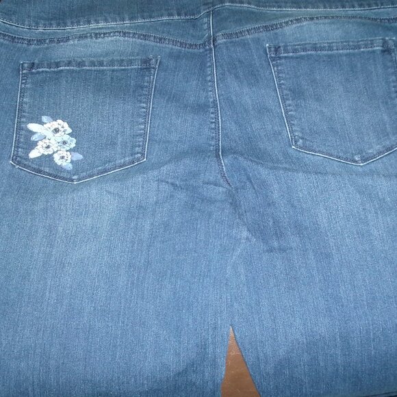 Classic EUC "Painted" Style & Co. XXL Boyfriend Pull Up Jeans - Picture 10 of 10